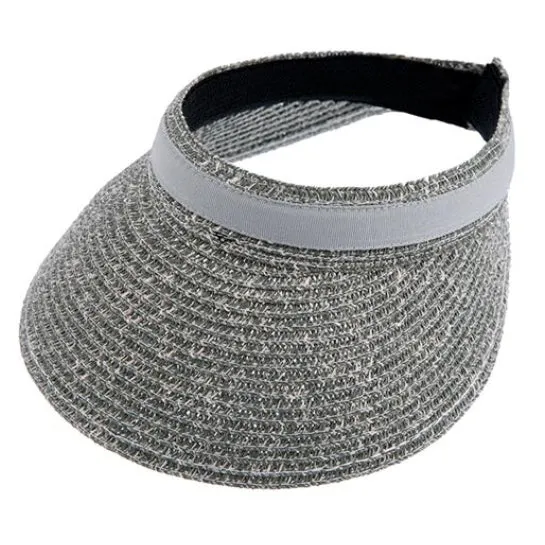 Vrouwen Marl Straw Sun Visor met Ribbon Band