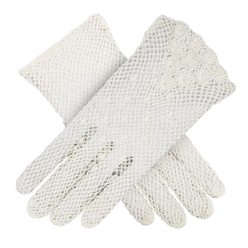 Gehaakte katoenen handschoenen voor dames