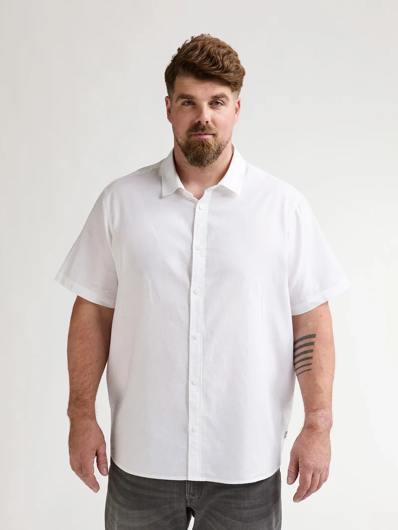Plus Size Effen overhemd met korte mouwen Baja1000
