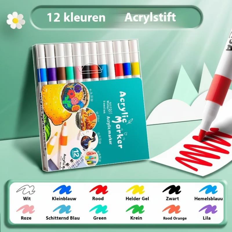 Acrylstiften om mee te tekenen en schilderen