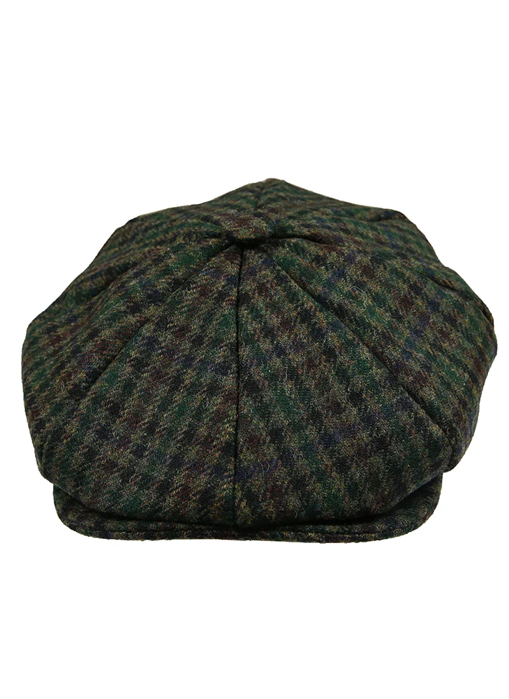 Abraham Moon Tweed Dogtooth Controleer Newsboy Cap
