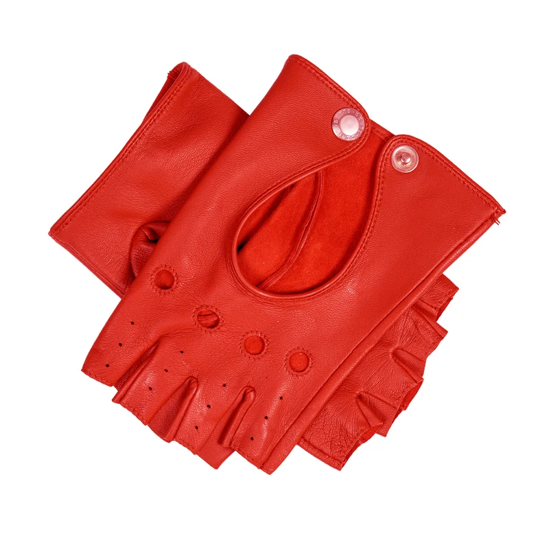 Leren autohandschoenen zonder vingers voor dames