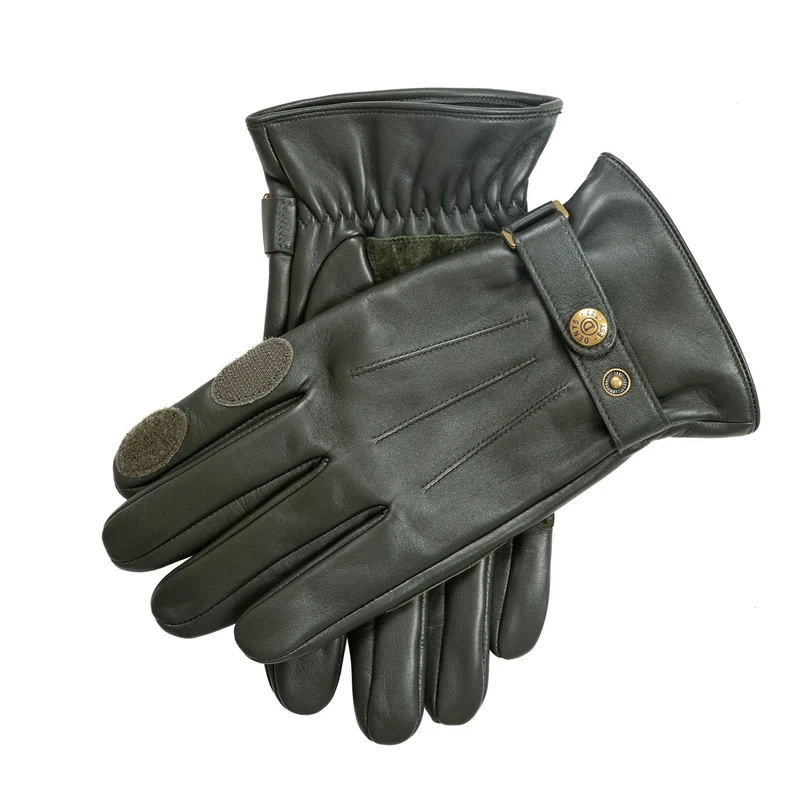 Heren waterbestendige leren schiethandschoenen met driepunts fleecevoering en suède handpalm