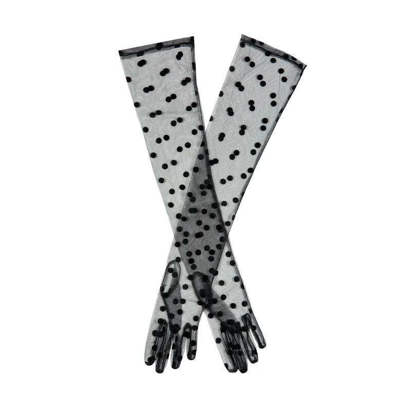 Lange Opera Spotty Tule-handschoenen voor dames