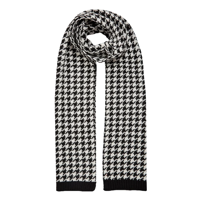Jacquardgebreide damessjaal met dogtooth-patroon