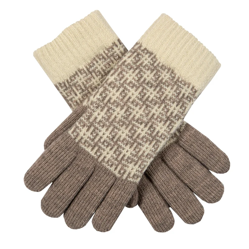 Jacquard gebreide dameshandschoenen met hasjsymboolpatroon