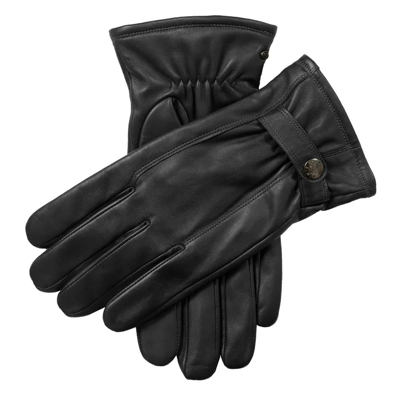 Leren herenhandschoenen met touchscreen en contrasterende stiksels