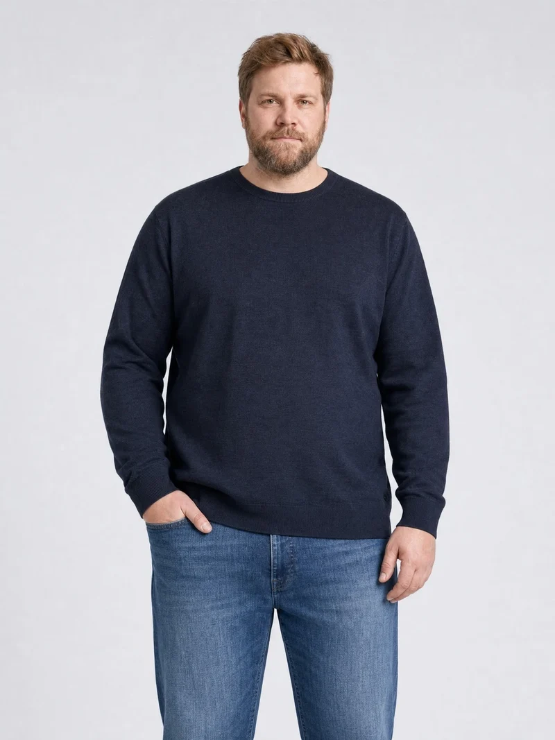 Plus Size Fijngebreide trui met ronde hals ironbend
