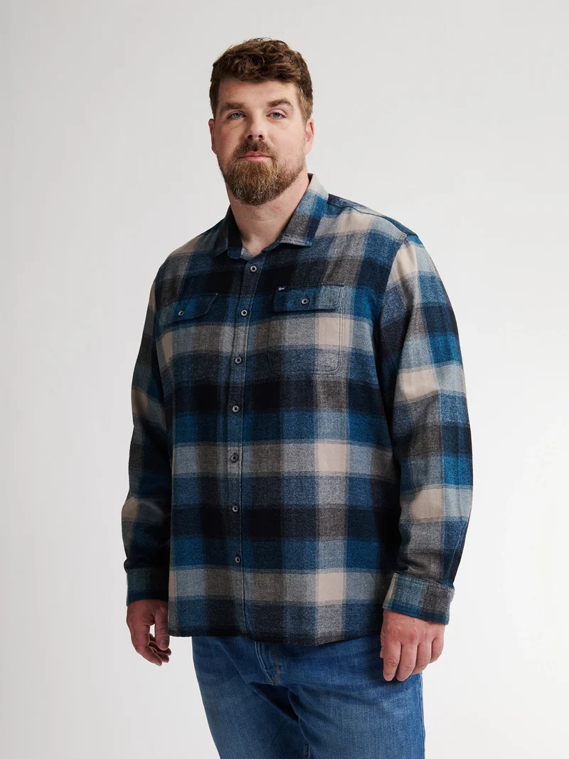 Plus Size Geruit Overhemd Billings