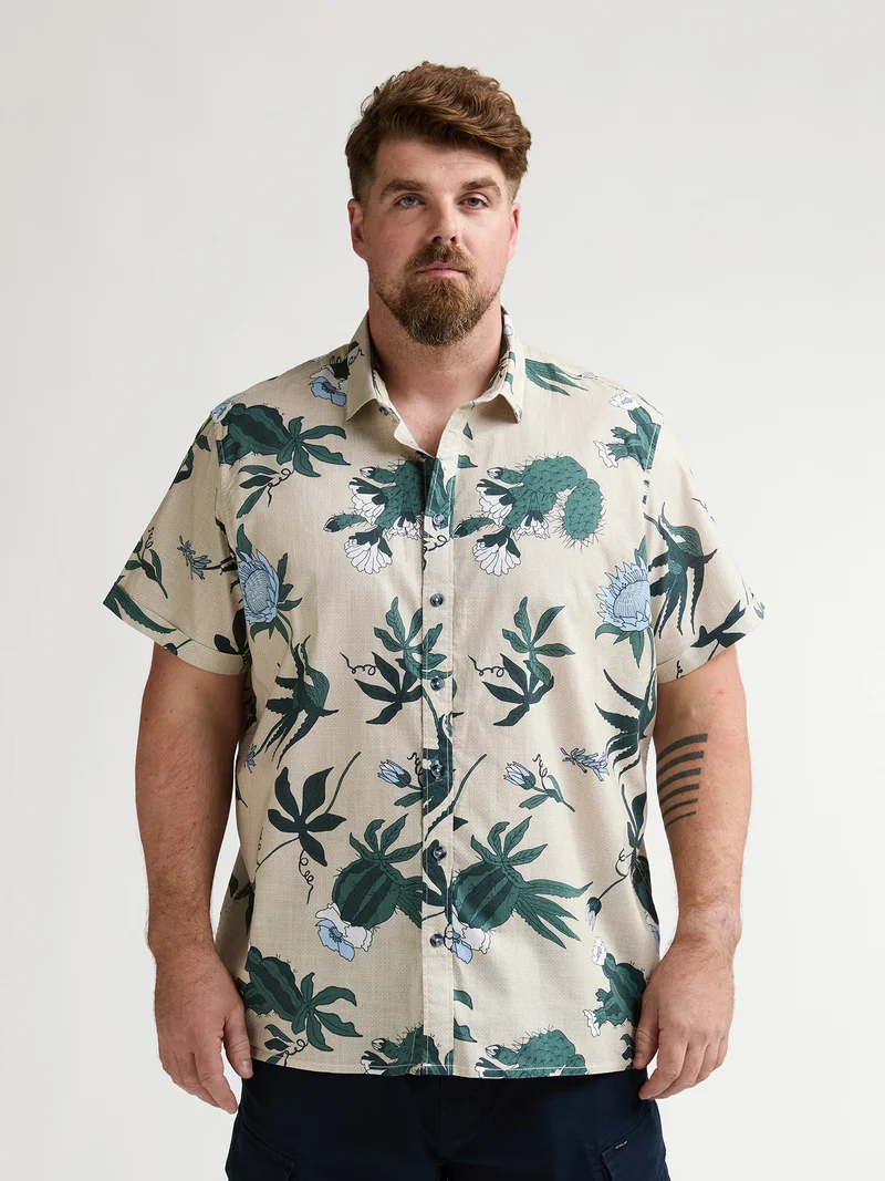 Plus Size overhemd met all-over print Nomad