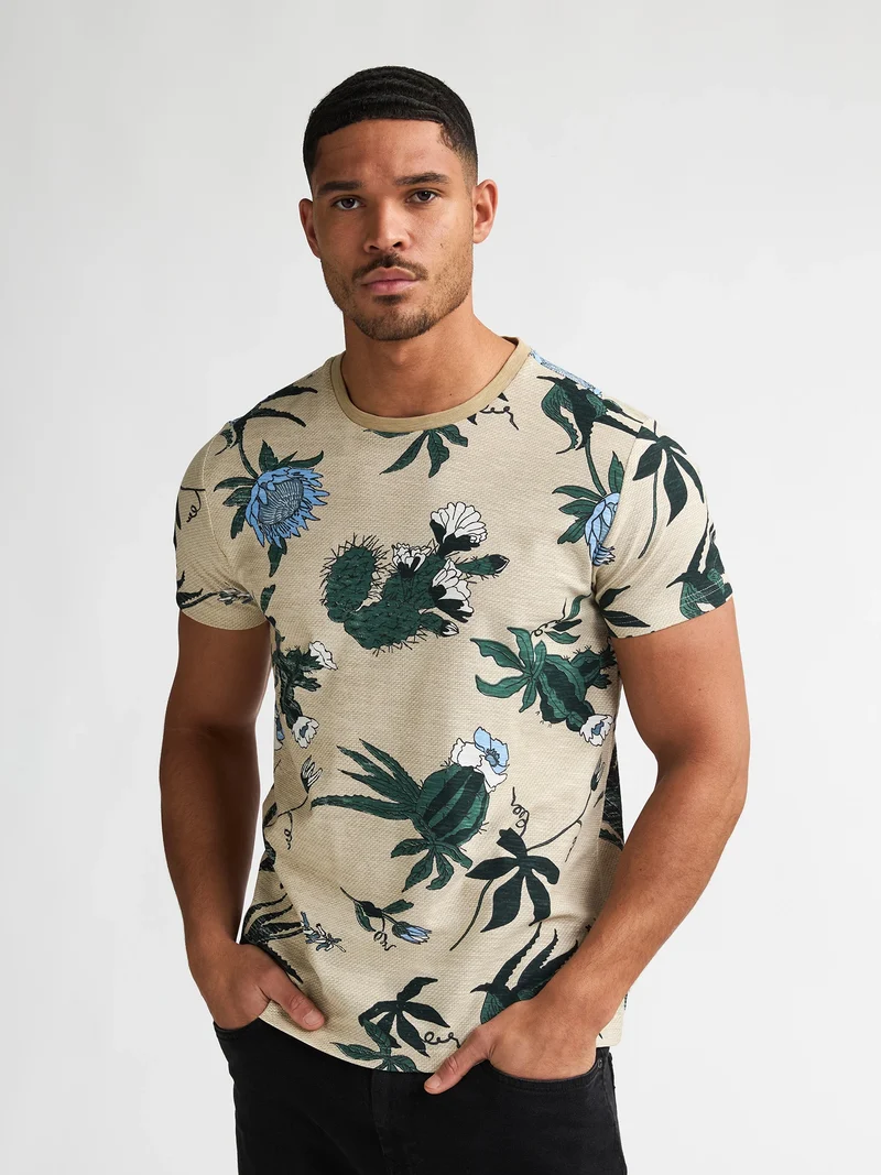 T-shirt met all-over print Carbón
