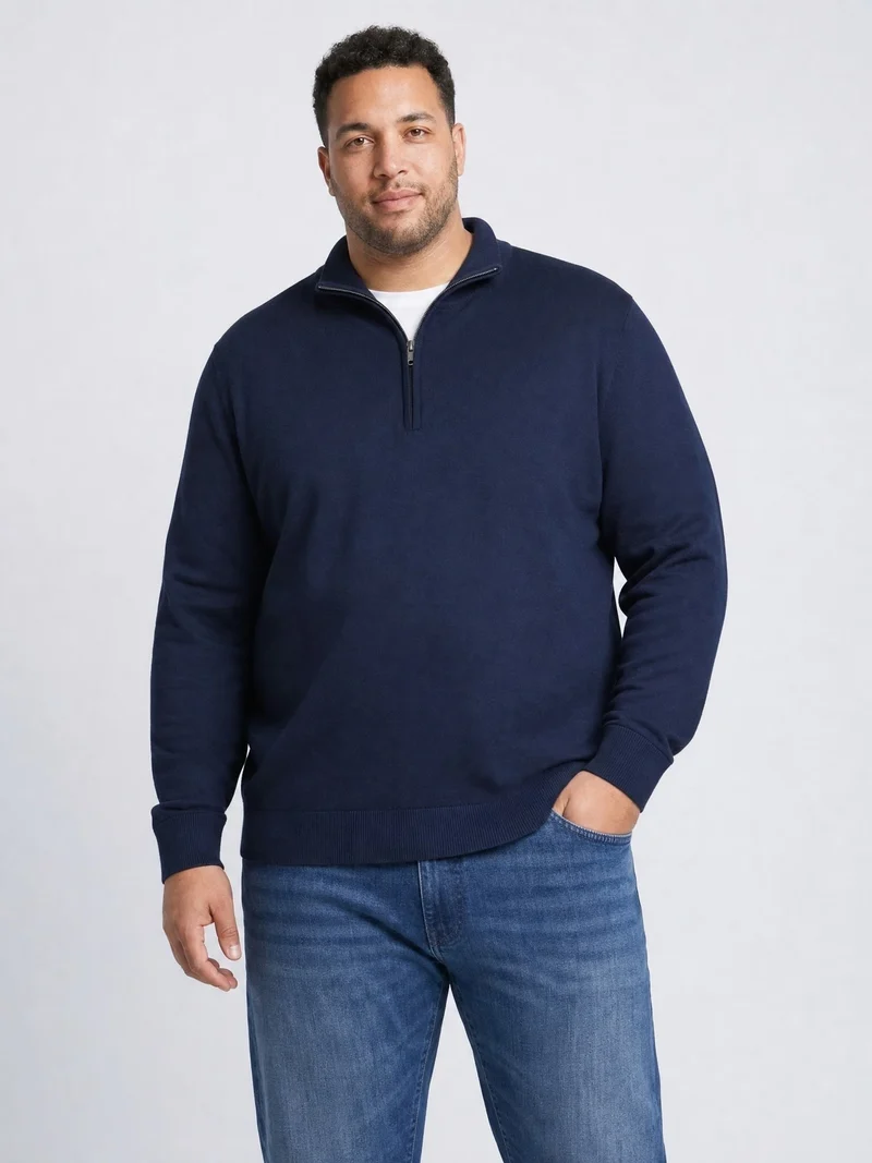 Plus Size gebreide trui met rits steelridge