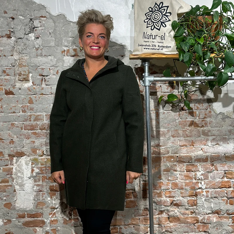 LANGERCHEN wollen parka jas RISANA OLIVE