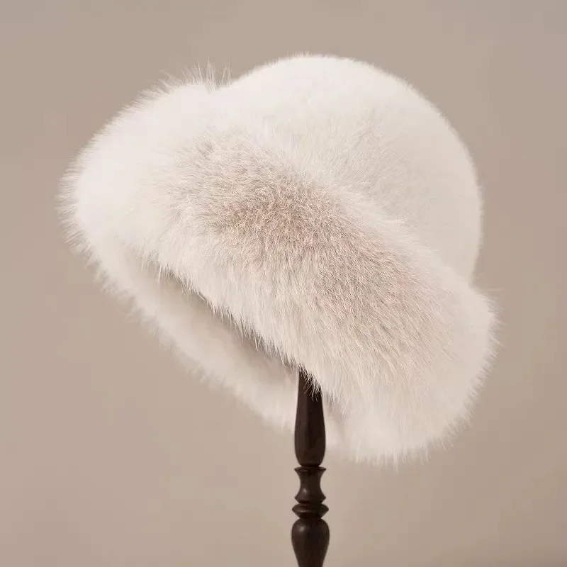 Dames wintermuts | Elegante bontmuts met brede rand