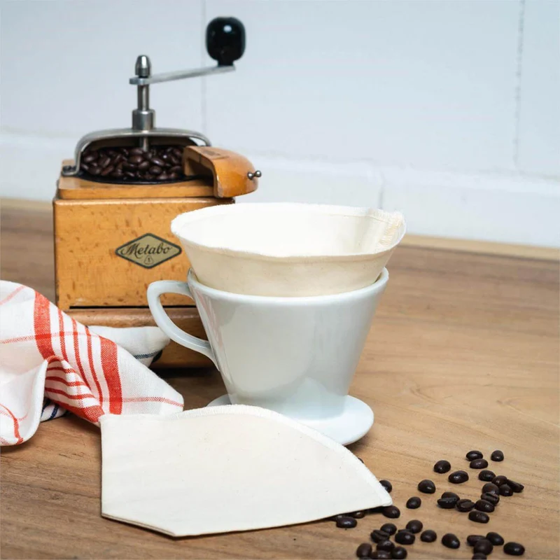 Wasbare koffie filters van biologisch katoen ZERO WASTE (2 stuks) Living Crafts