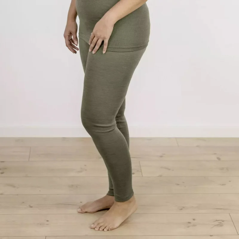 ENGEL Wol zijde legging dames wollen ondergoed OLIJF