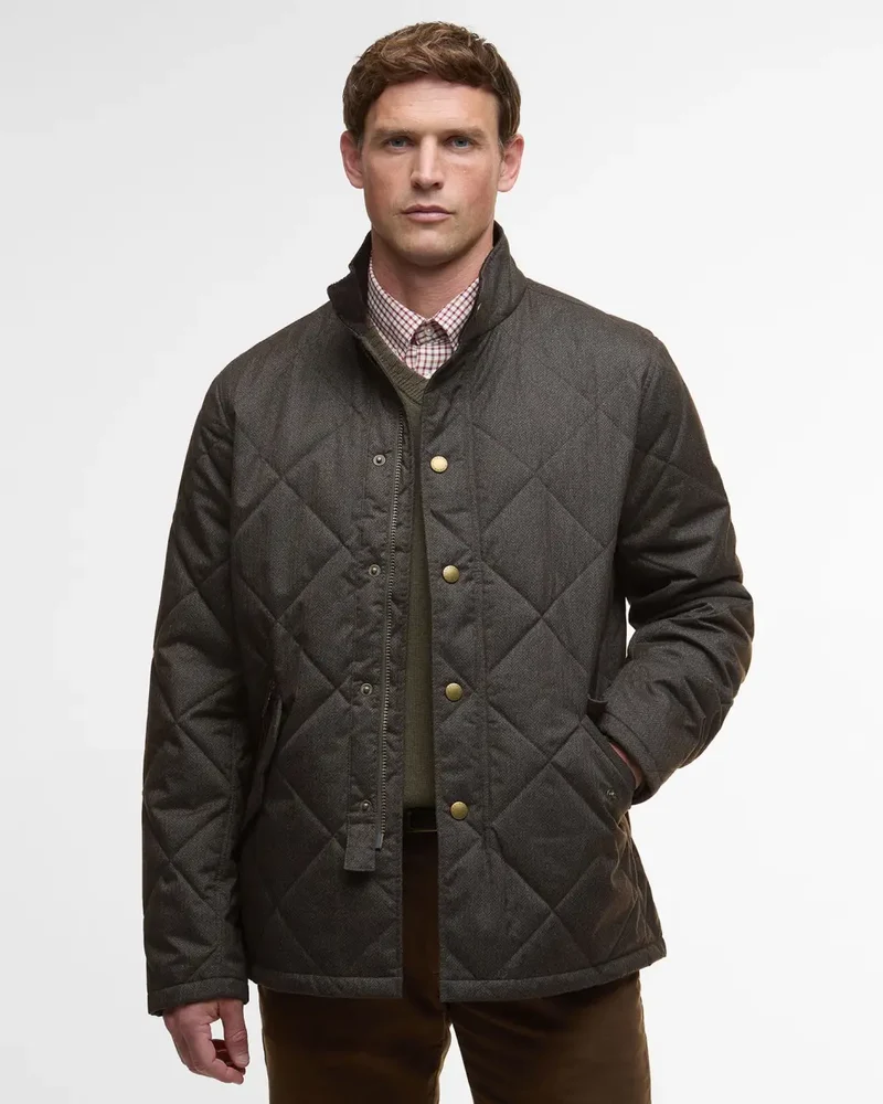 Barbour Winter Shoveler Quilted Jacket, dark olive