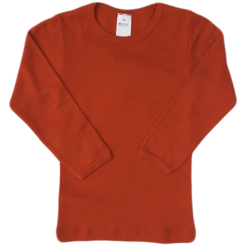 HOCOSA longsleeve biologische wol zijde kind TERRACOTTA