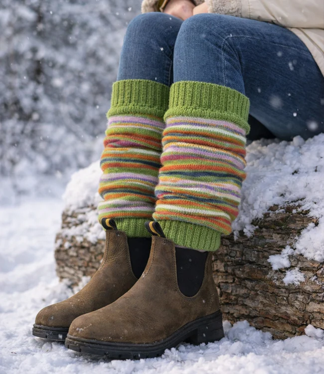 Hirsch Natur lange wollen beenwarmers REGENBOOG groen 115E 54
