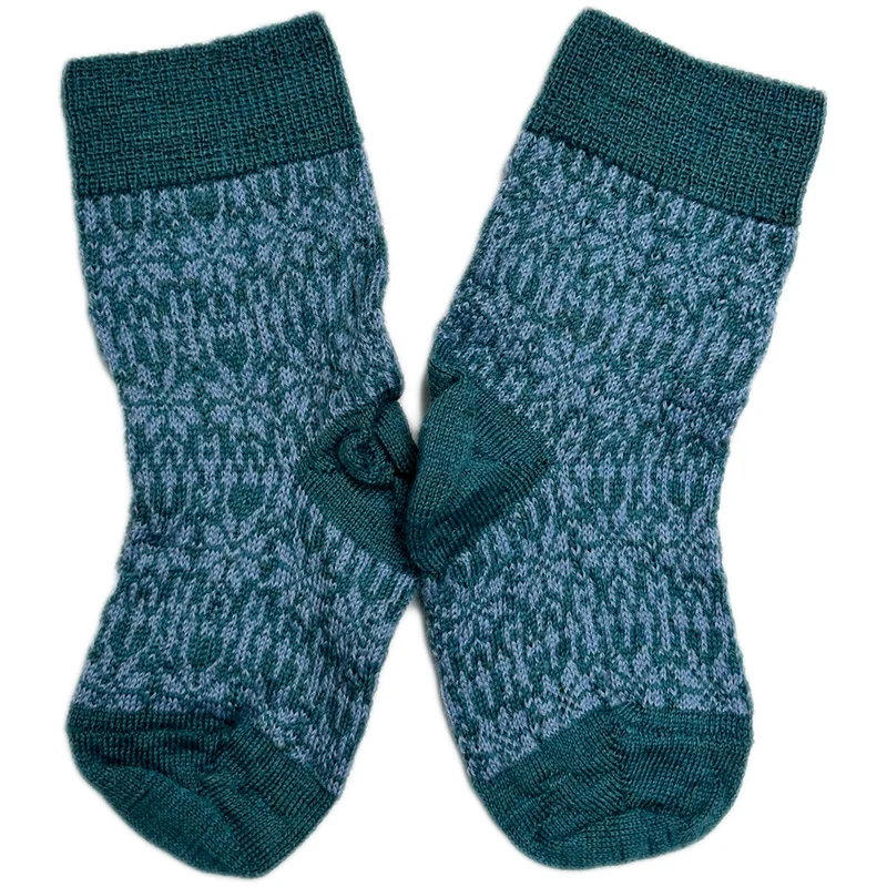 HIRSCH Dunne wollen sokken baby Noors 056 157 TURQUOISE