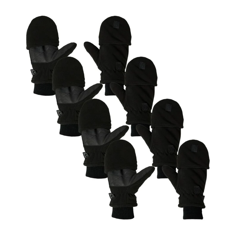 Thermo Handschoenen fingertop - Heren - Zwart - 4-Paar - Voordeel
