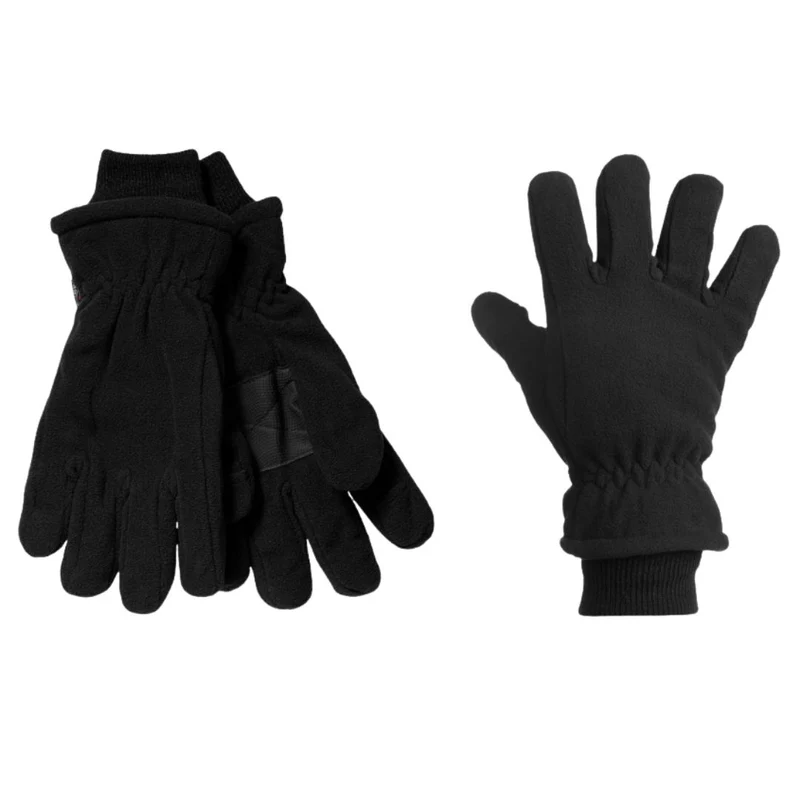 Fleece thermo handschoenen - Heren - Zwart - 2-Paar