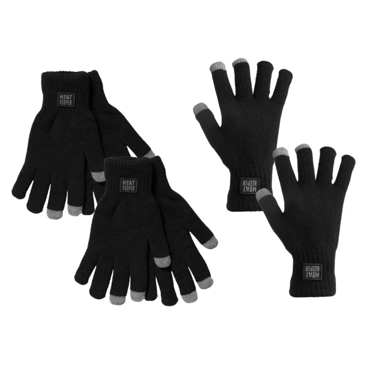 Thermo handschoenen dames met I-touch - Zwart - One Size - 4-Paar - Voordeel