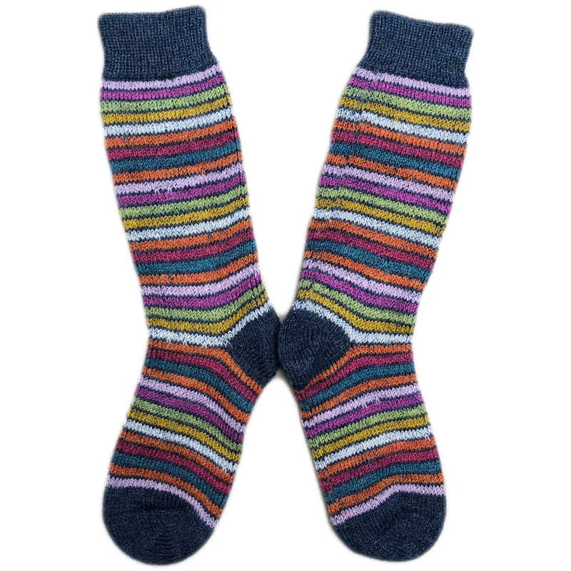HIRSCH dikke wollen sokken REGENBOOG BLAUW kind 016K 09