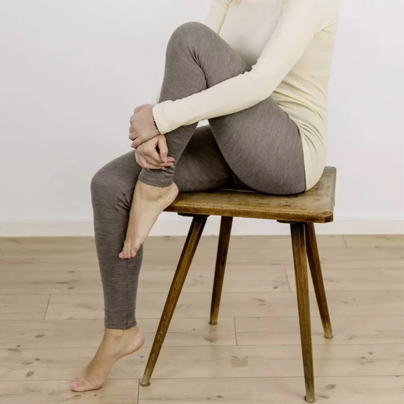 ENGEL Wol zijde legging dames wollen ondergoed WALNOOT