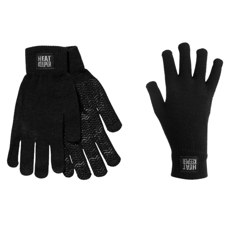 Gebreide handschoenen heren - Zwart - 2-Paar