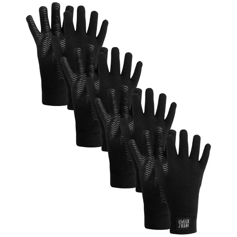 Gebreide handschoenen heren - Zwart - 4-Paar - Voordeel