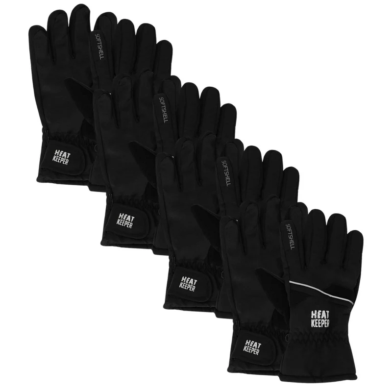 Ski handschoenen dames (PRO) - Zwart - 4-Paar - Voordeel