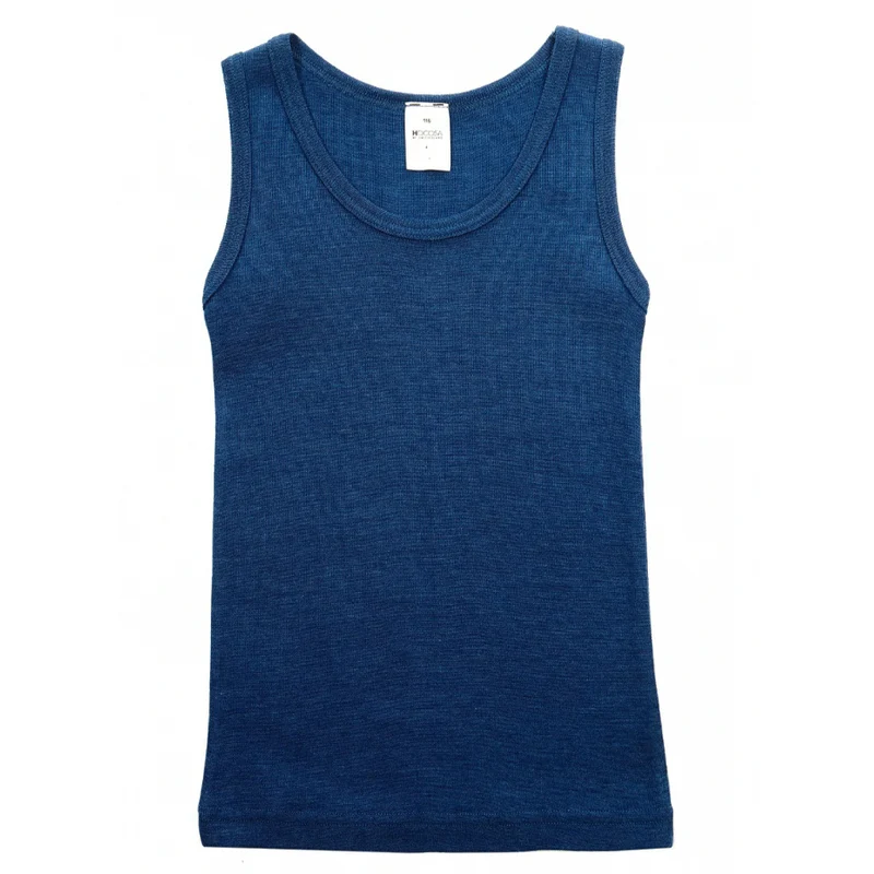 HOCOSA hemd wol zijde kind biologische wol BLAUW