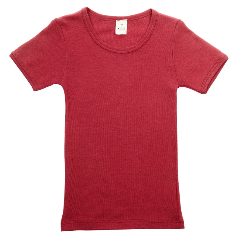 HOCOSA shirt korte mouw wol zijde kind ROBIJN
