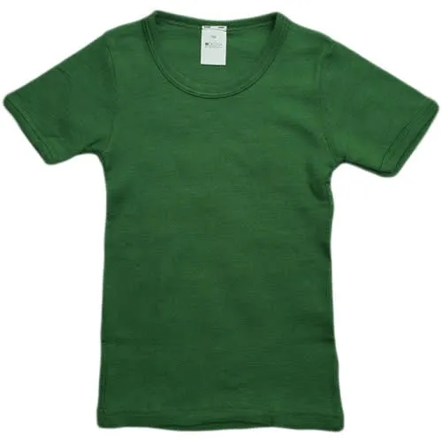 HOCOSA shirt korte mouw wol zijde kind GROEN