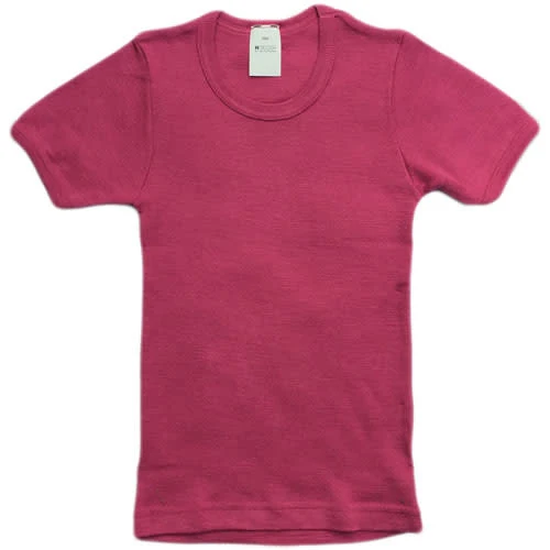 HOCOSA shirt korte mouw wol zijde kind FUCHSIA
