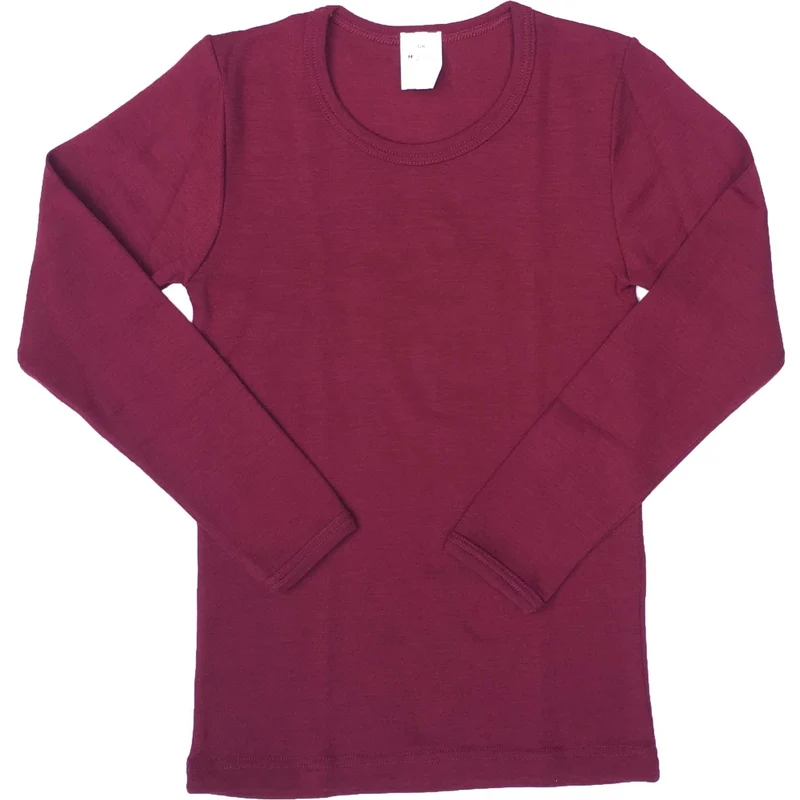 HOCOSA longsleeve biologische wol zijde kind BORDEAUX