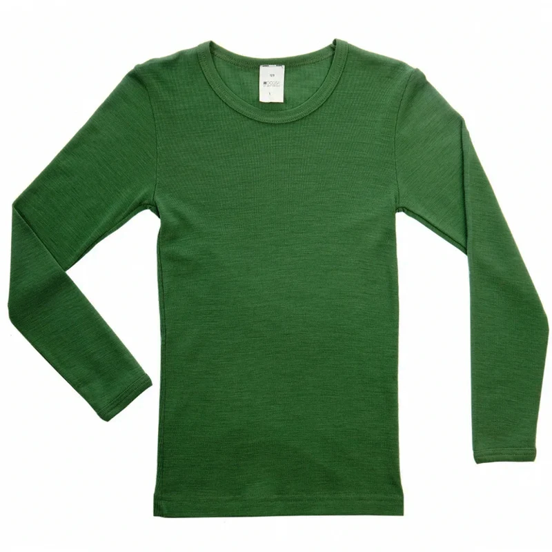 HOCOSA longsleeve biologische wol zijde kind GROEN