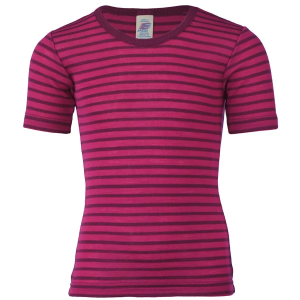 ENGEL shirt korte mouw wol zijde kind GESTREEPT Framboos orchidee