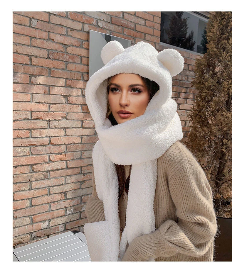 Women's Cozy Unicorn Hooded Scarf