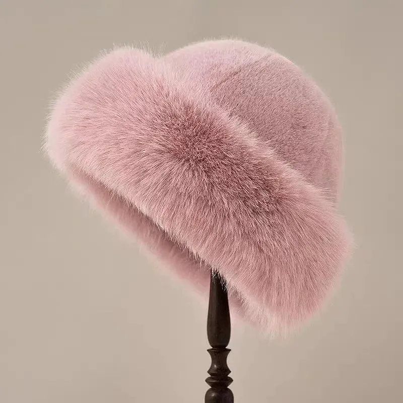 Women's Luxury Faux Fur Winter Hat in Heidi Style
