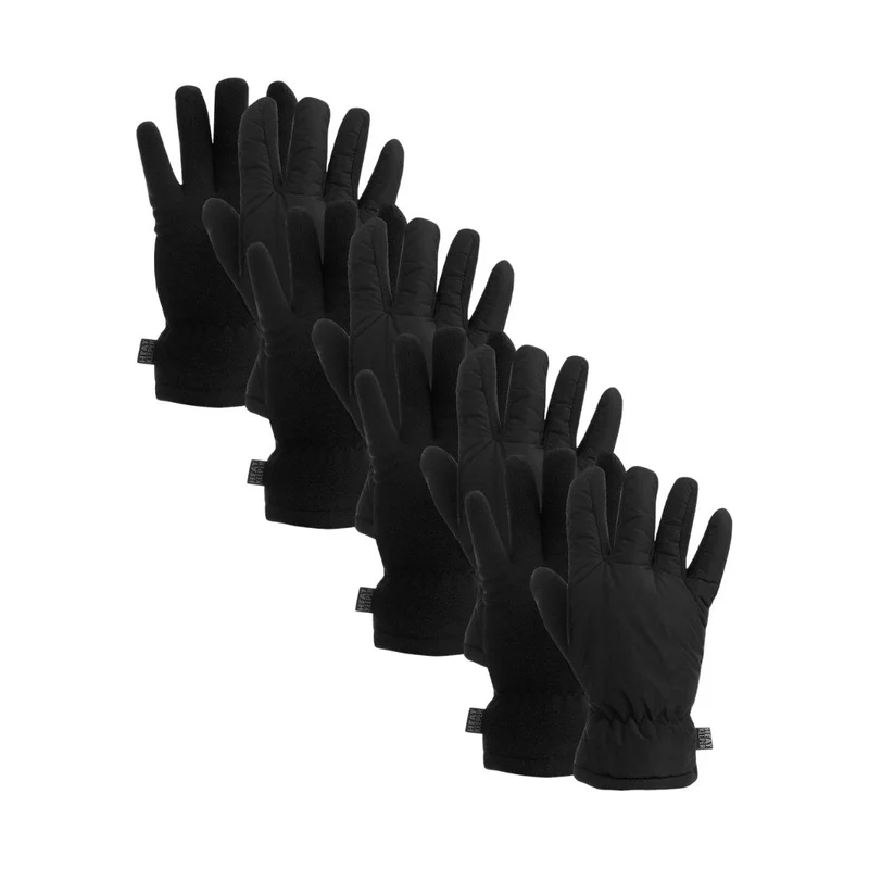 Mega thermo handschoenen heren - Zwart - 4-Paar voordeelpakket