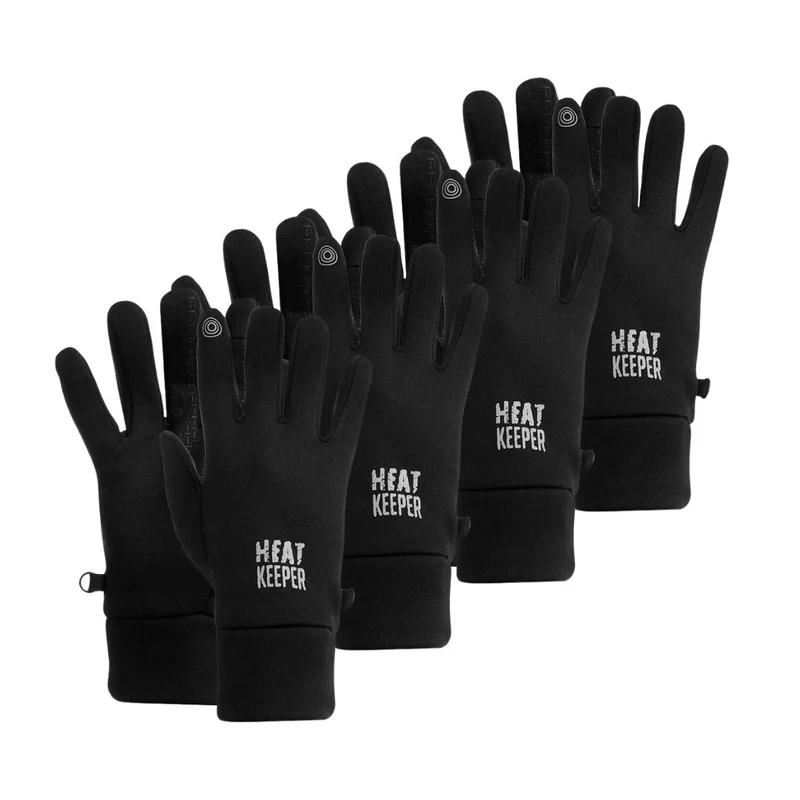 Thermo sporthandschoenen heren - Zwart - 4-Paar - Voordeel