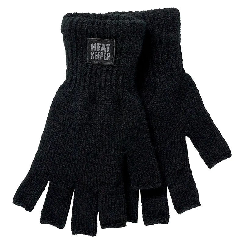 Vingerloze thermo handschoenen heren - Zwart - 1-Paar