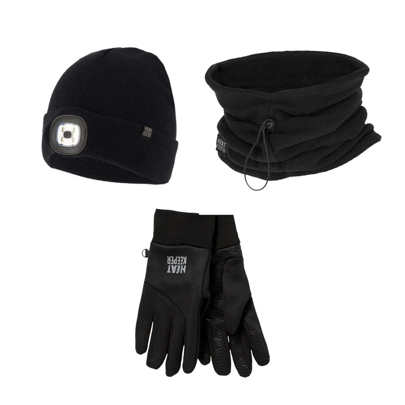 Thermo set unisex - Handschoenen/Muts + LED/Nekwarmer