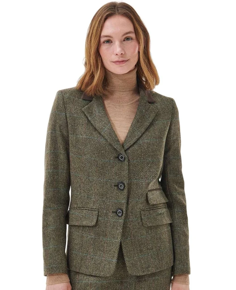 Barbour Robinson Tailored Jacket, herringbone with blue/ruby