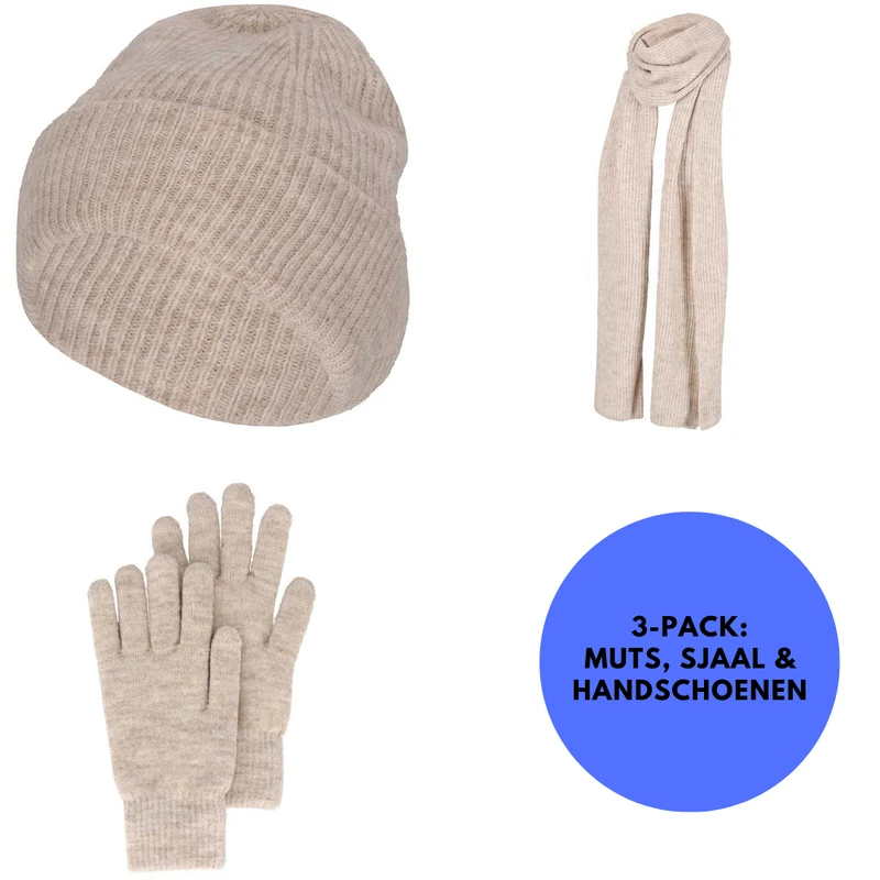 Winterset Dames - Handschoenen/Muts/Sjaal - One Size