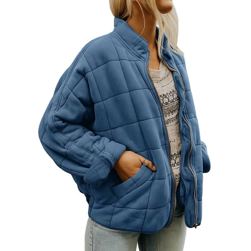 Eva | dames gewatteerde jas met rits en casual pasvorm