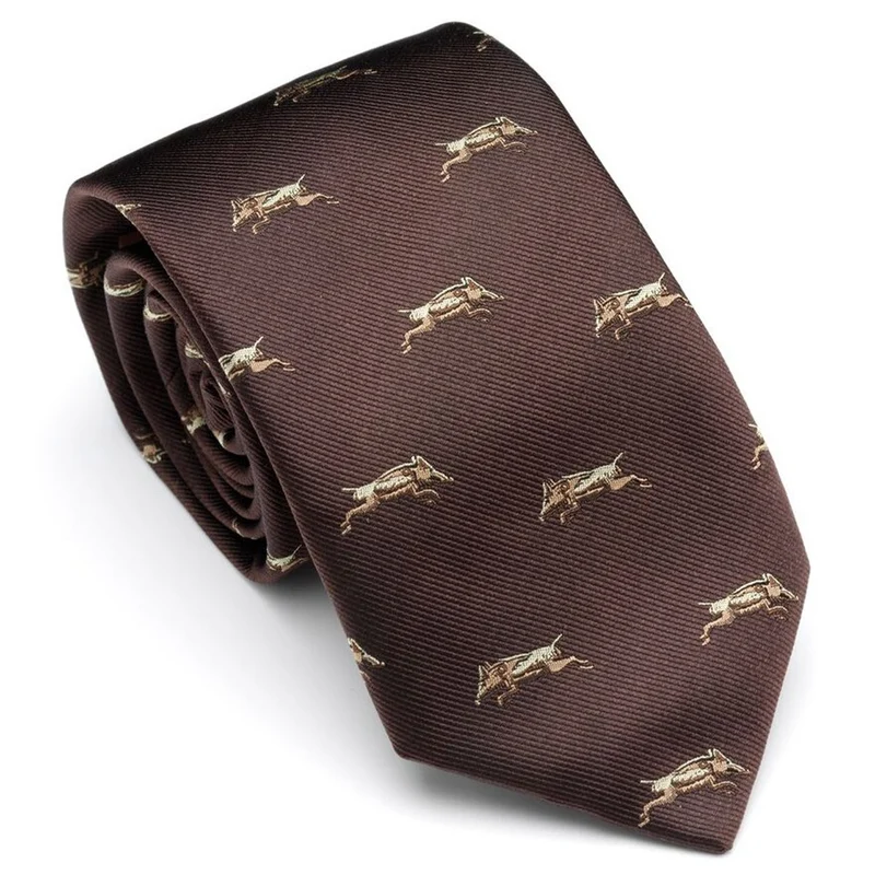 Laksen Driven Wild Boar Tie, chocolate