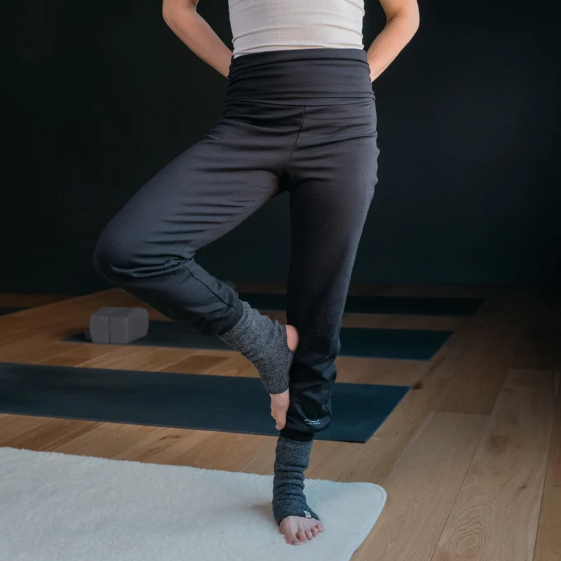 ENGEL NATUR Wol zijde yoga broek dames ZWART 240 gr/m2